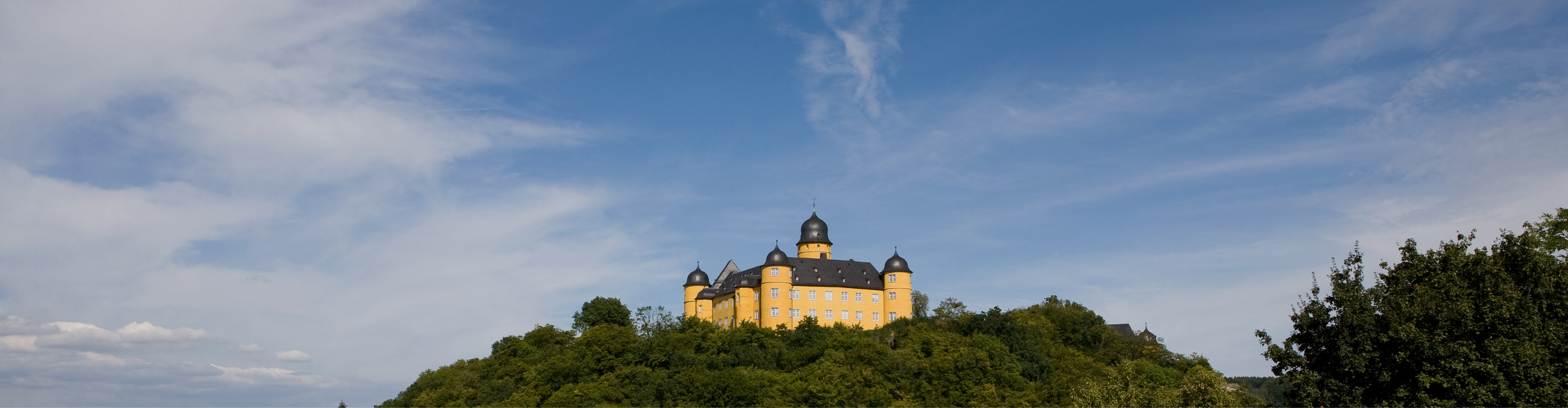 Hotel Schloss Montabaur – Tagen, Genießen, Entspannen Außenansicht von Hotel Schloss Montabaur mit Schlossanlage, grüner Parklandschaft und historischem Flair