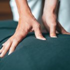 Guest enjoying a soothing massage in the wellness area